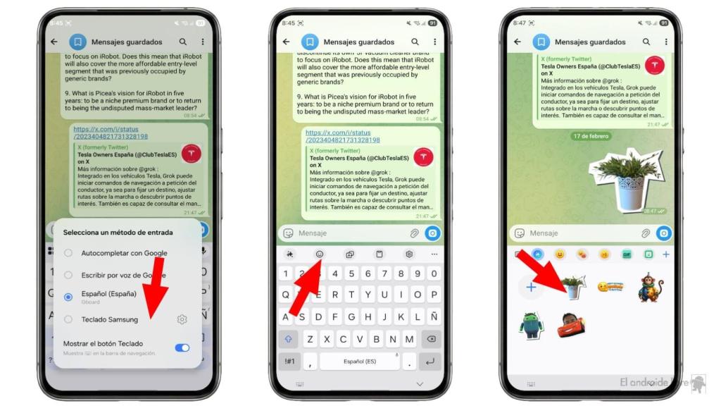 Usando un Sticker en la app Galería de Samsung