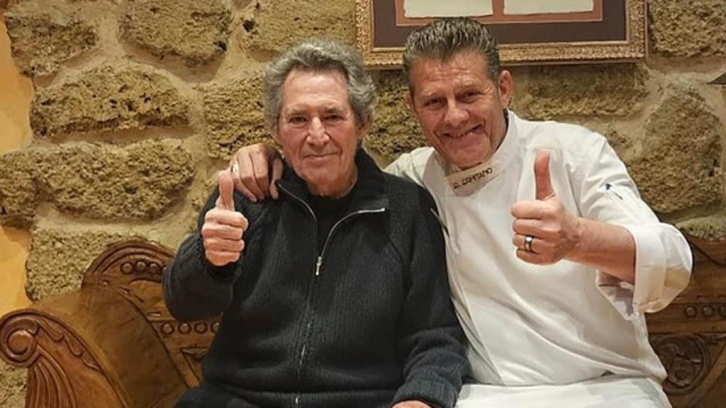 Miguel Ríos y el chef Pedro Mario.