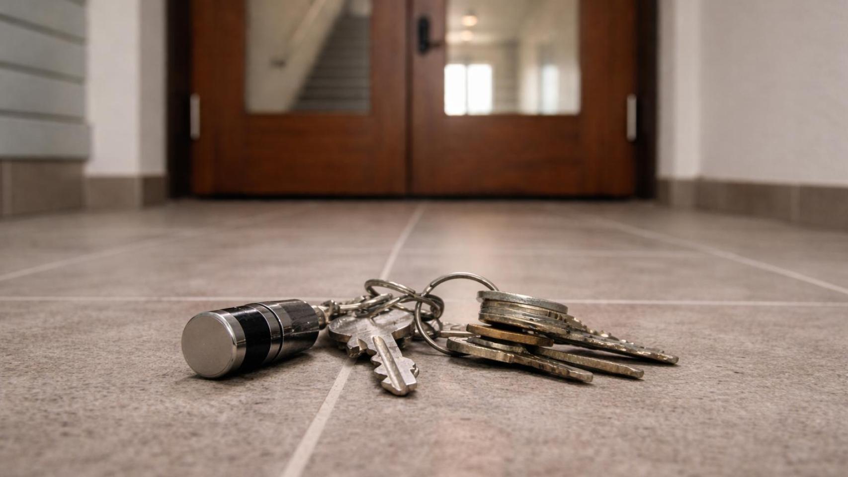 Llaves en el suelo.