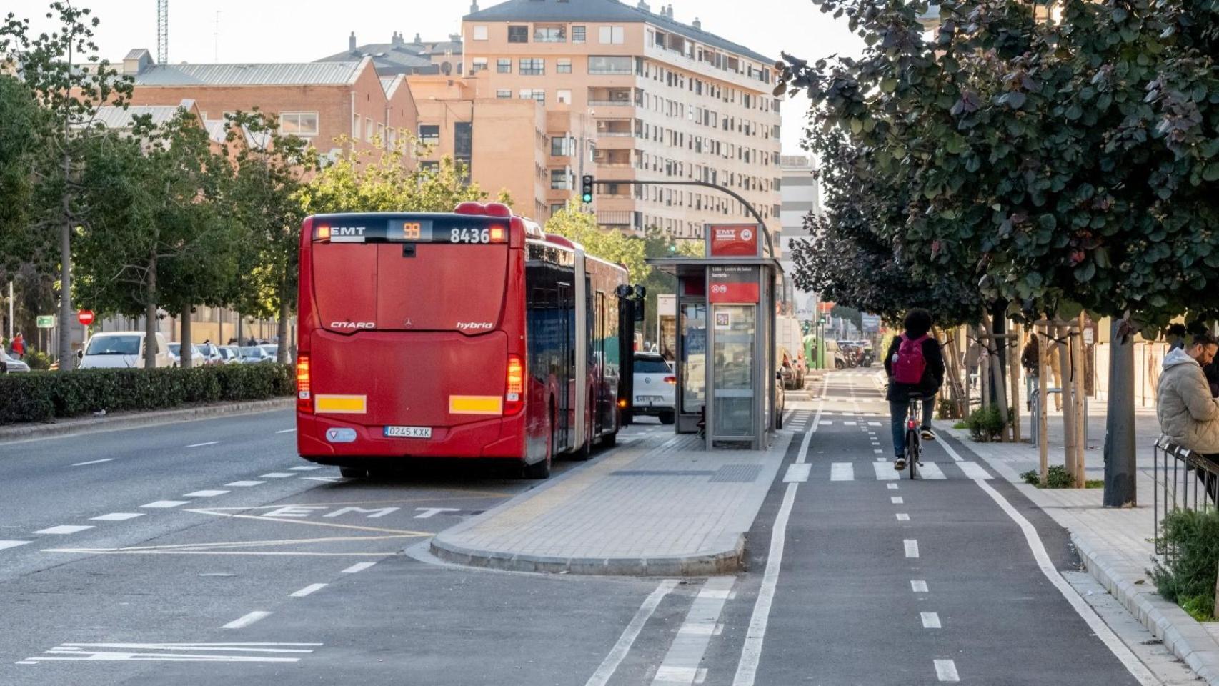 Un carril bici en Valencia. EE