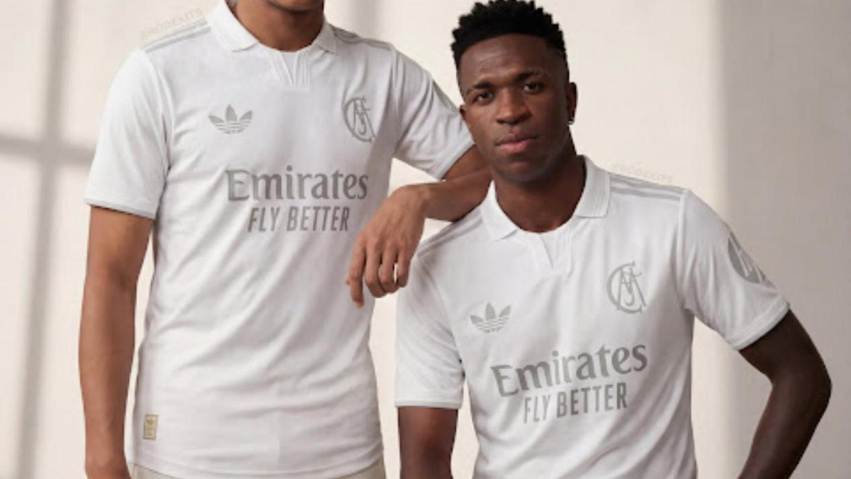 Kylian Mbappé y Vinicius, en una imagen conceptual con la equipación según los rumores