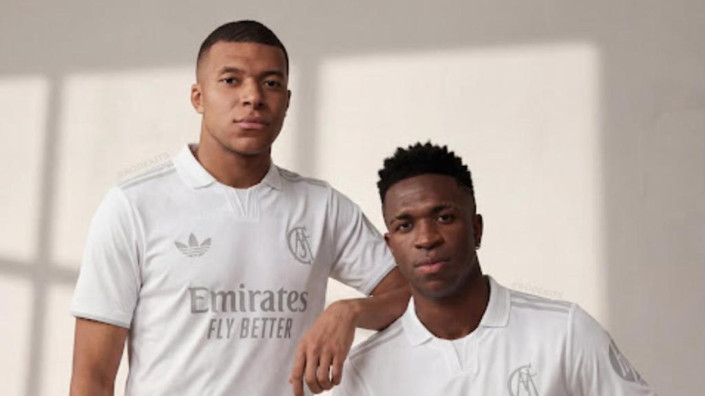 Kylian Mbappé y Vinicius, en una imagen conceptual con la equipación según los rumores