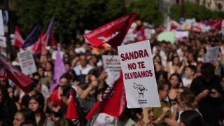Imagen de la manifestación contra el acoso escolar tras el suicidio de Sandra Peña.
