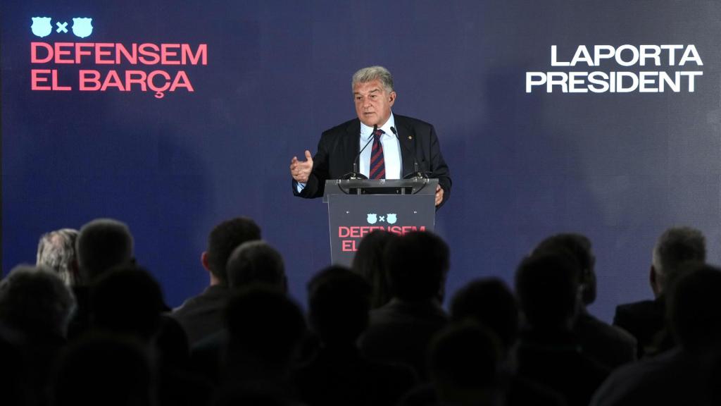 Joan Laporta, en la presentación de su candidatura para las elecciones del Barça
