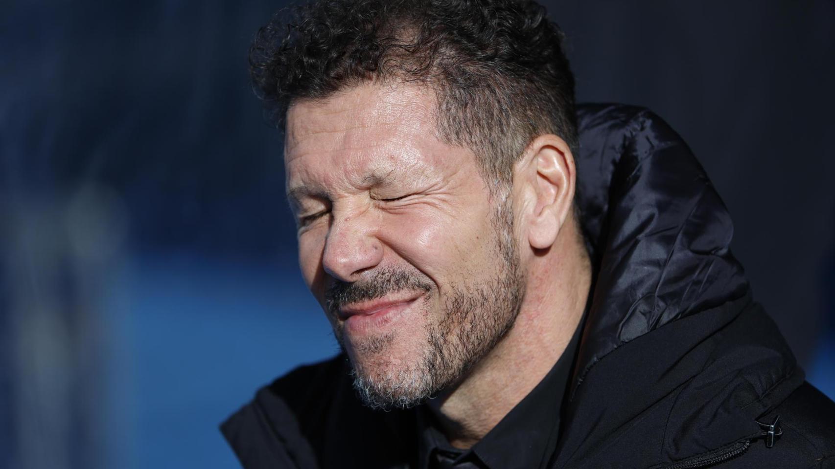 El entrenador del Atlético de Madrid, Diego Pablo Simeone, durante el partido entre el Rayo y el Atlético de Madrid, en el estadio Butarque de Leganés, el pasado domingo
