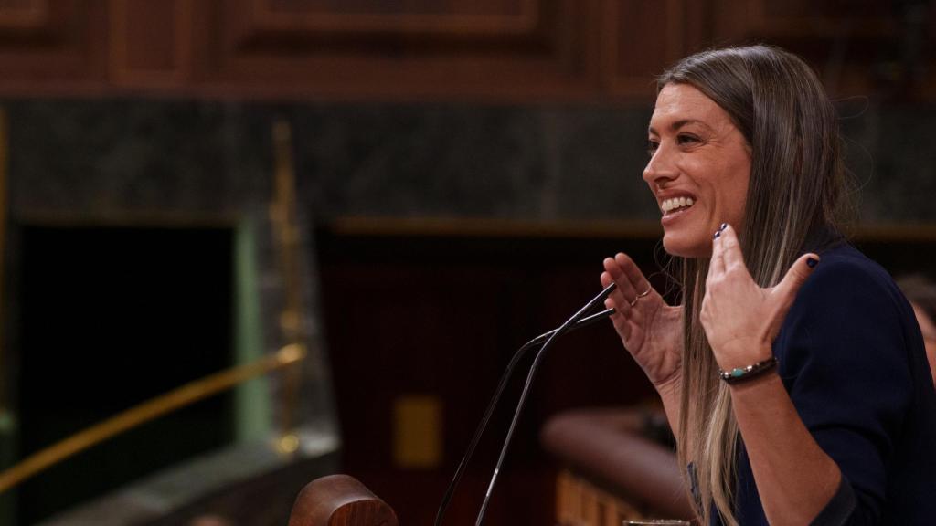 La portavoz de Junts en el Congreso, Miriam Nogueras, durante su intervención este martes.