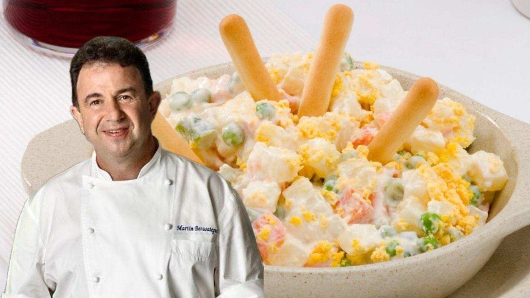 Martín Berasategui junto a una ensaladilla rusa.