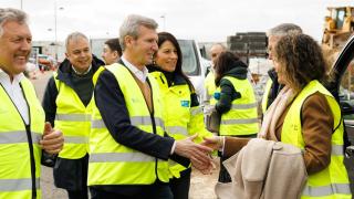Alfonso Rueda esta mañana en Sanxenxo