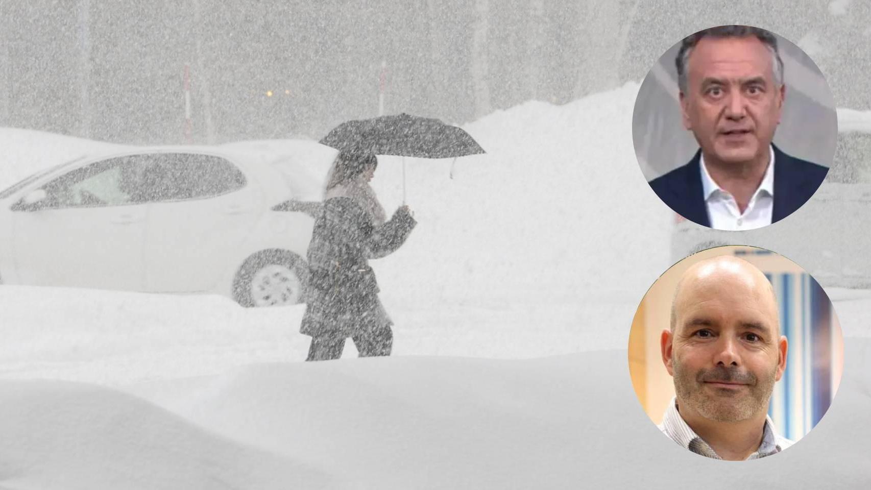 Roberto Brasero, hombre del tiempo, y Rubén Del Campo, portavoz de Aemet. EP.