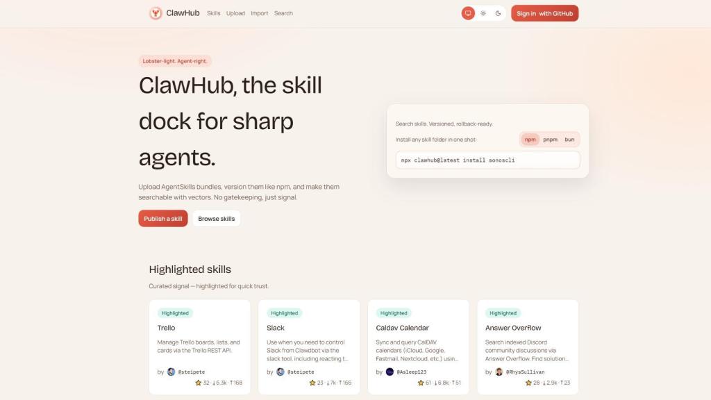 ClawHub, el principal repositorio de funciones de agentes de IA