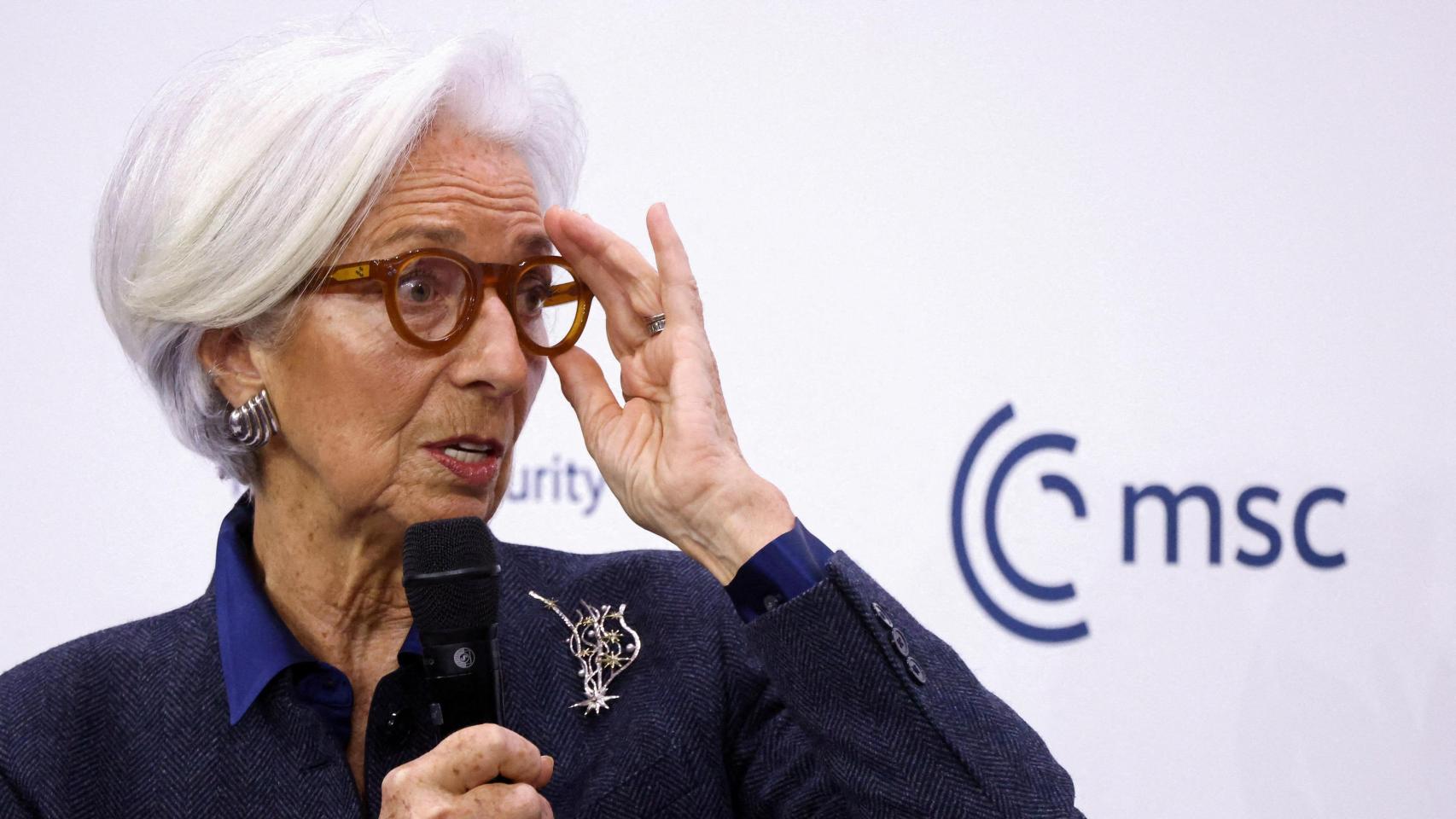 La presidenta del BCE, Christine Lagarde, el pasado domingo en la Conferencia de Seguridad de Munich.