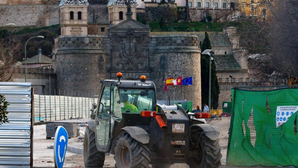 Obras en el parque de la Vega, en Toledo.