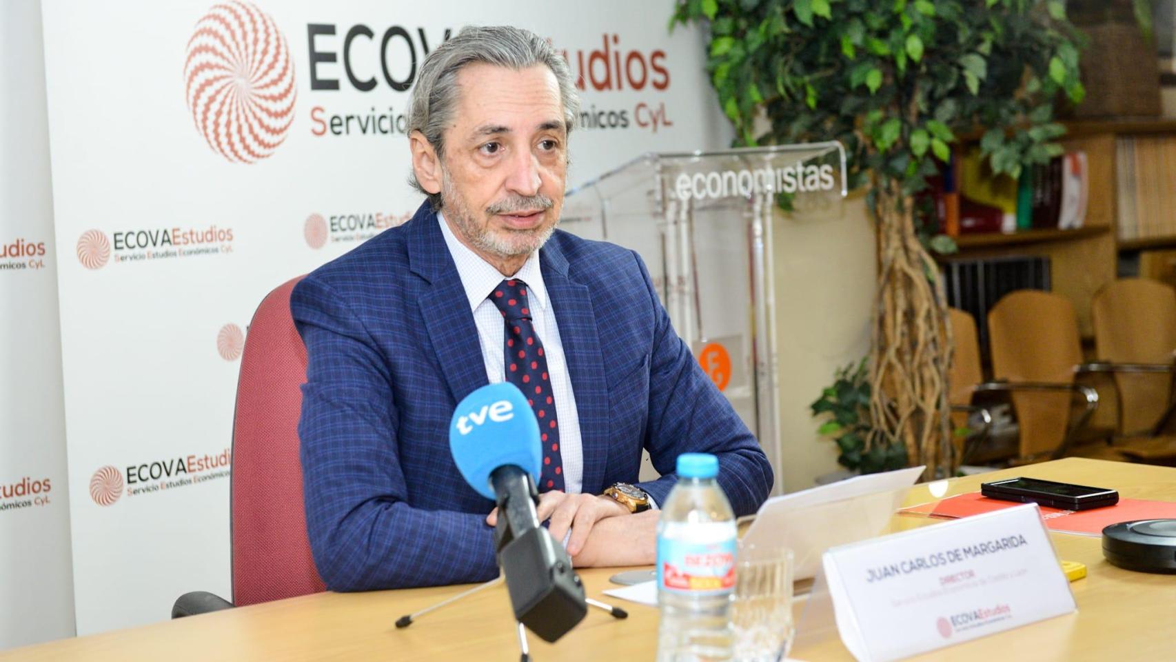 El director del Servicio de Estudios Económicos de Castilla y León, Juan Carlos de Margarida, durante su intervención de este miércoles