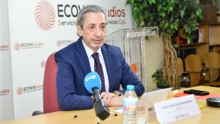El director del Servicio de Estudios Económicos de Castilla y León, Juan Carlos de Margarida, durante su intervención de este miércoles