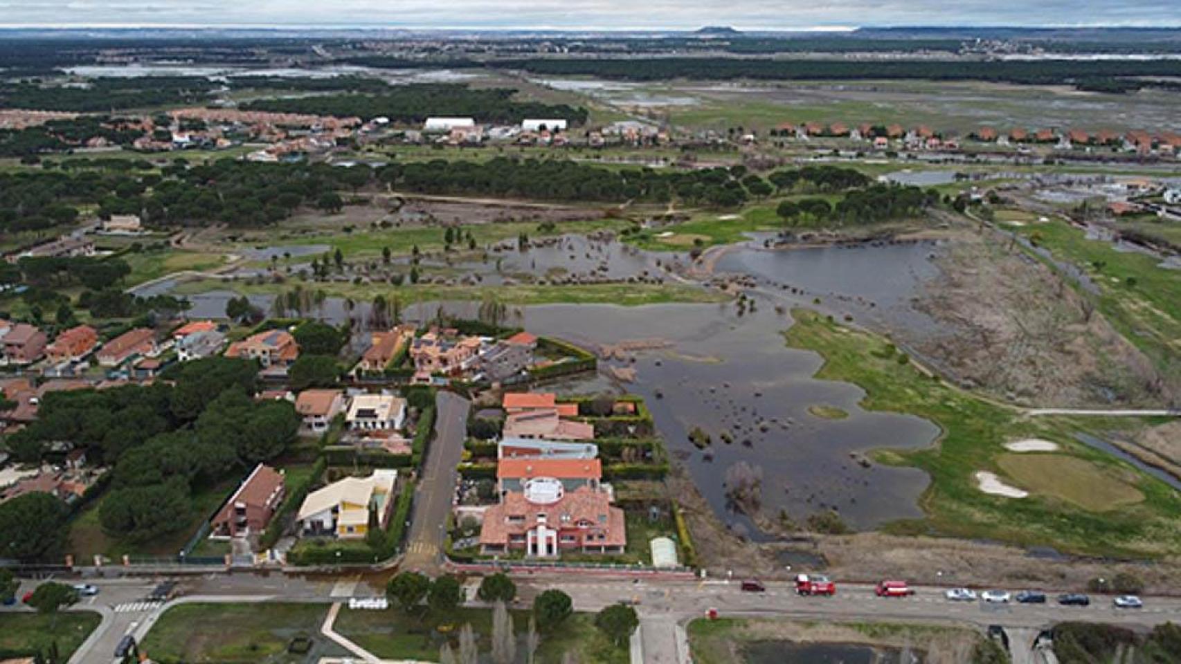 Imagen de Aldeamayor de San Martín tras las inundaciones.