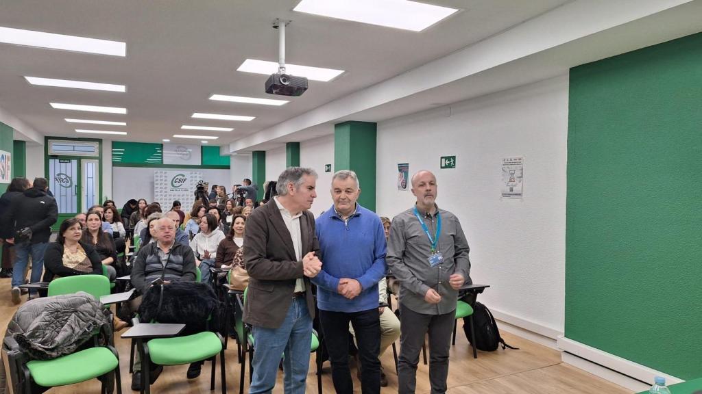 Benjamín Castro, el presidente de CSIF de Castilla y León junto con Antonio Grande y Gabriel de la Iglesia
