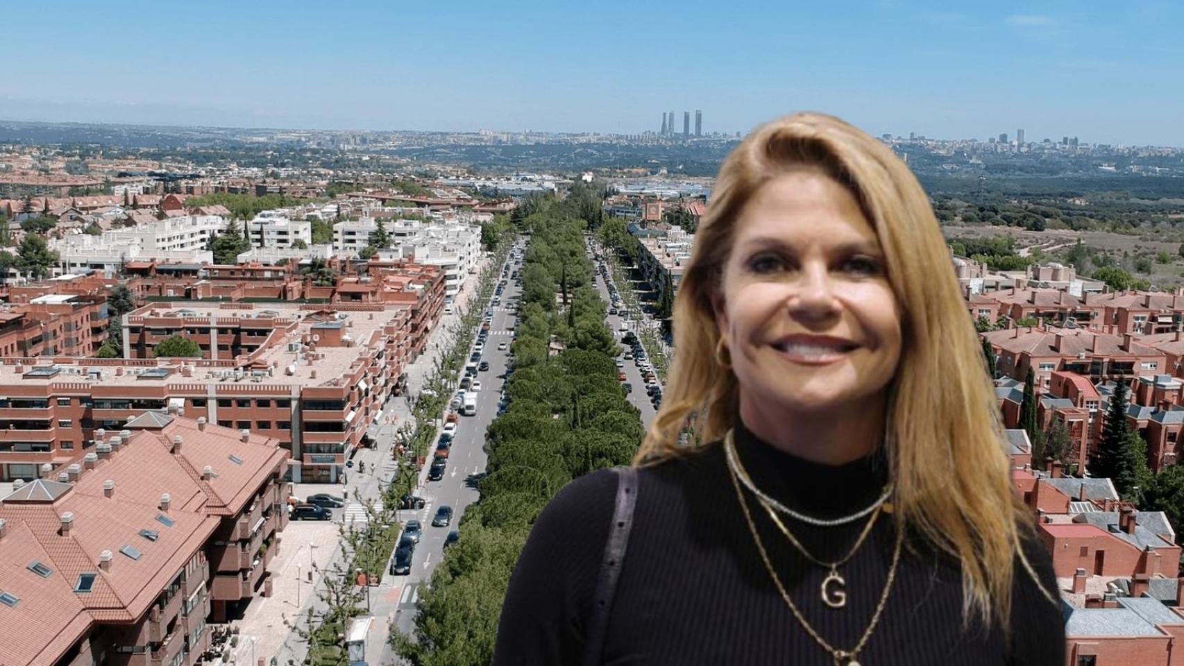 Makoke, junto a un paisaje de Pozuelo de Alarcón, en un montaje de EL ESPAÑOL.