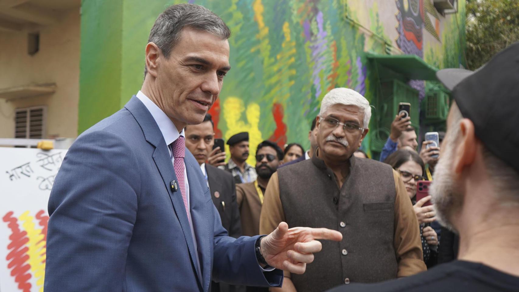 Pedro Sánchez inaugura este miércoles en Nueva Delhi un mural hispano-indio de arte callejero.