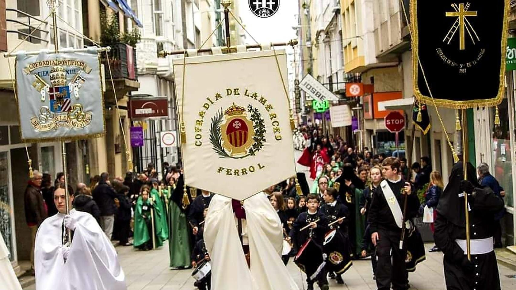 Procesión de la Cofradía de la Merced de Ferrol