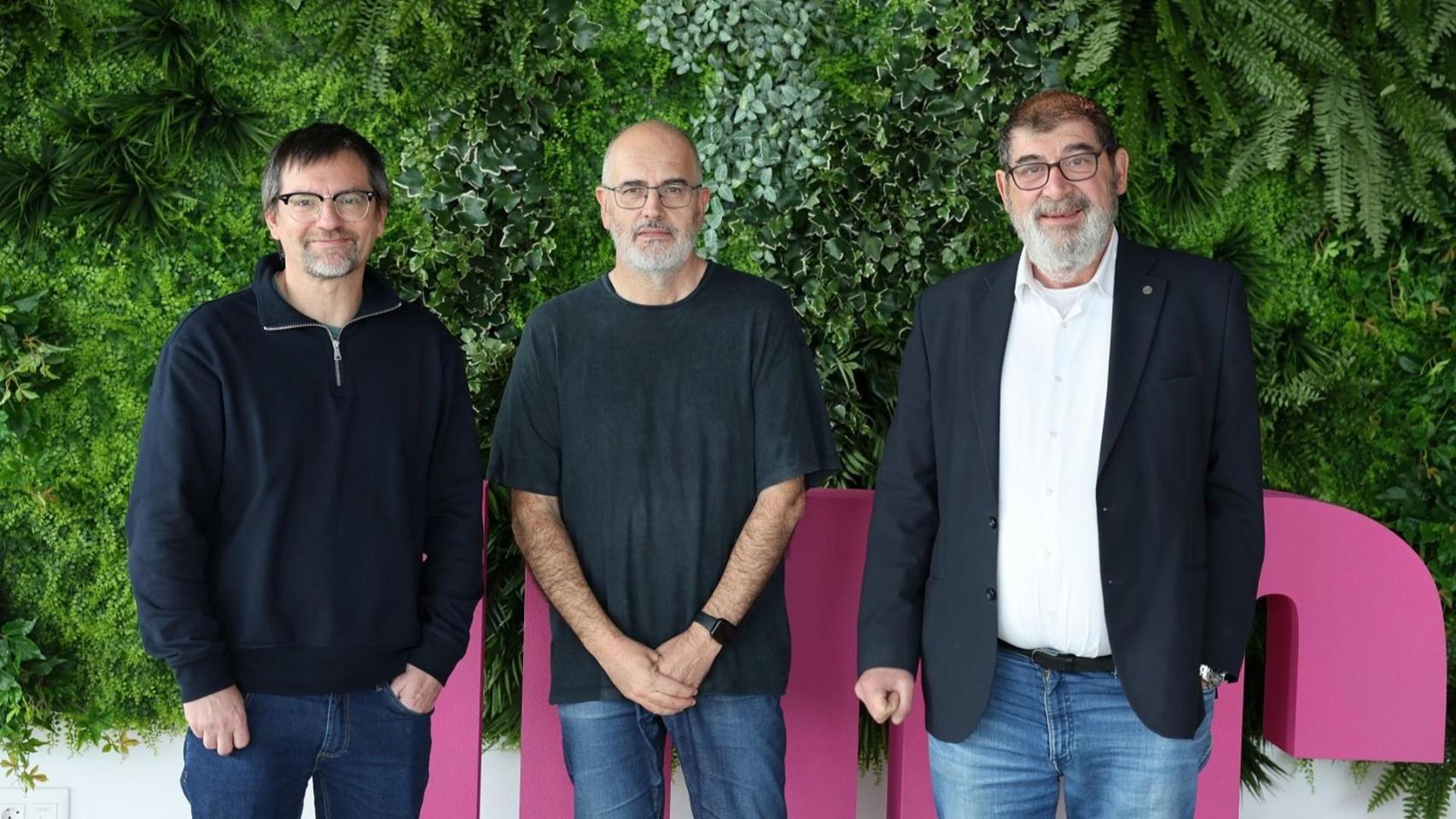 Directores del CITEEC, Fernando Martínez Abeja; del CITIC, Manuel González Penedo; y del CICA, Carlos Platas