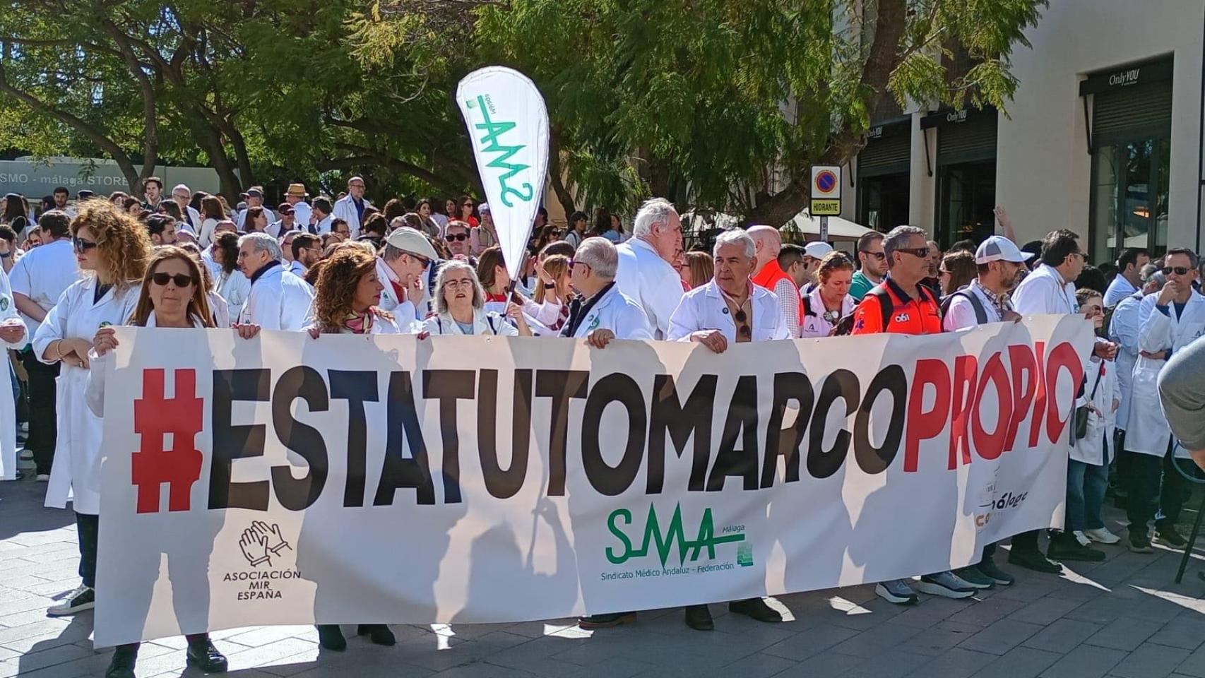 Concentración de médicos en Málaga.