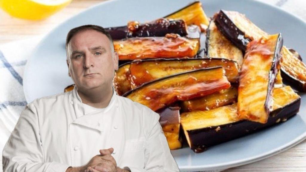 José Andrés junto a unas berenjenas.