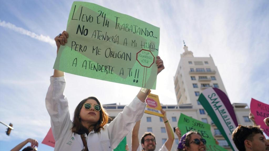 Huelga de médicos en Málaga de este 18 de febrero de 2026.