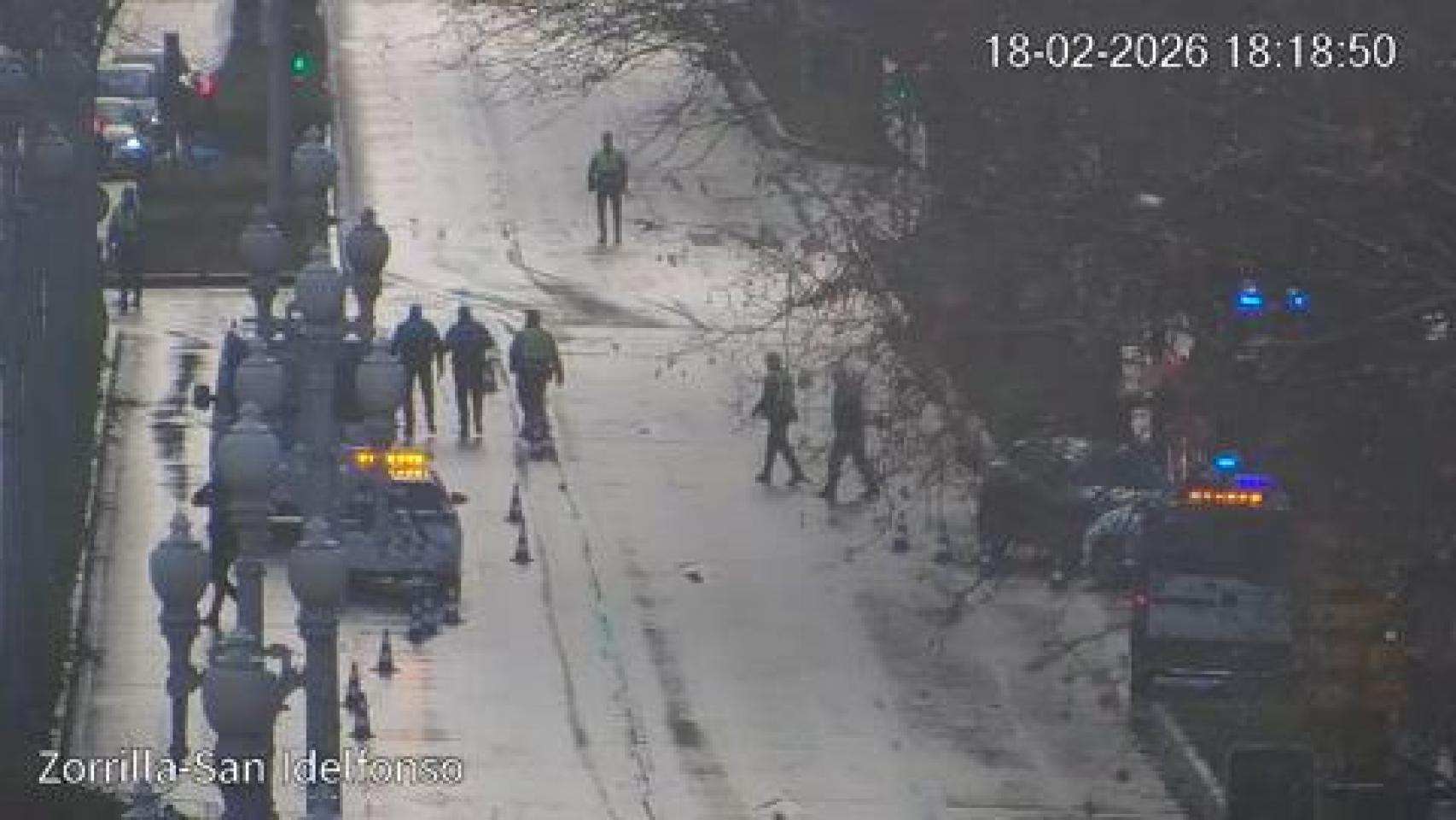 Imagen de las cámaras de la Policía Municipal de Valladolid del lugar donde se ha producido el accidente en el Paseo de Zorrilla