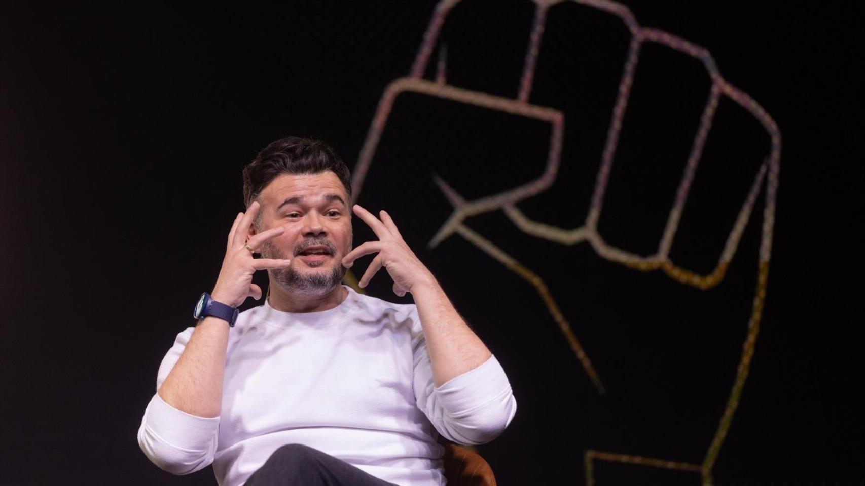 Rufián, en el acto de este miércoles en la Sala Galileo Galilei