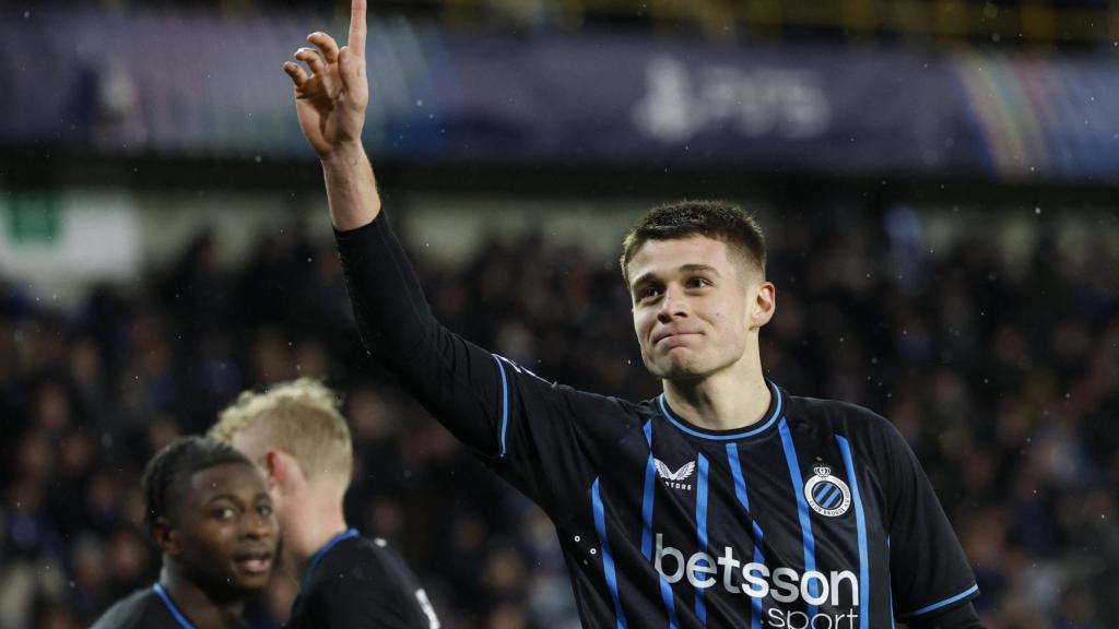 Tresoldi celebra su gol ante el Brujas.