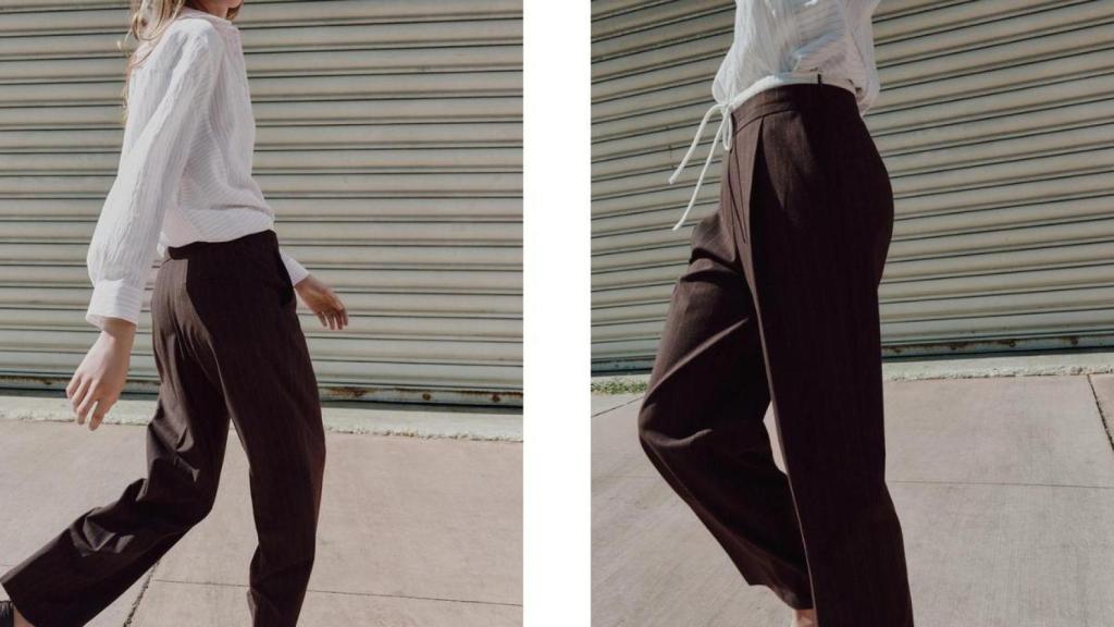 Pantalón ancho cintura doble. Ref. 1608/822/700