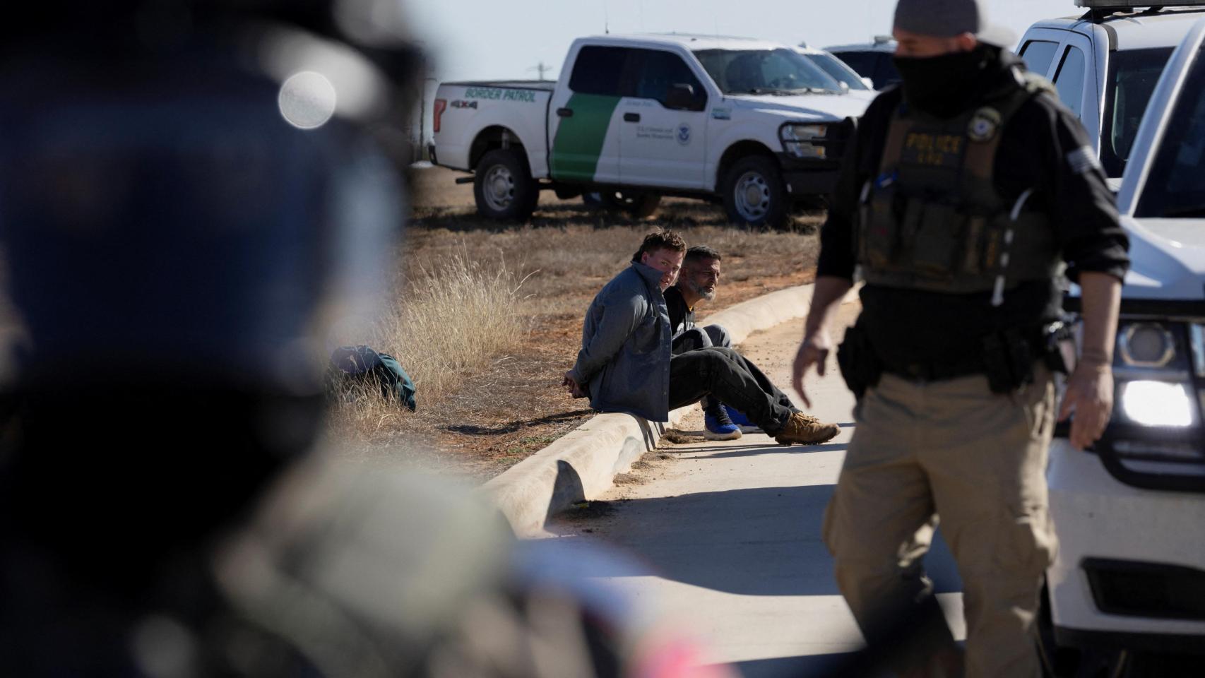 Agentes del ICE durante una detención en Texas el pasado mes de enero.
