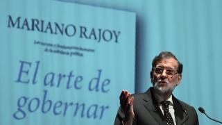 El expresidente del Gobierno Mariano Rajoy (2011-2018), durante la presentación de su nuevo libro, 'El arte de gobernar', en el municipio vallisoletano de Arroyo de la Encomienda, este jueves