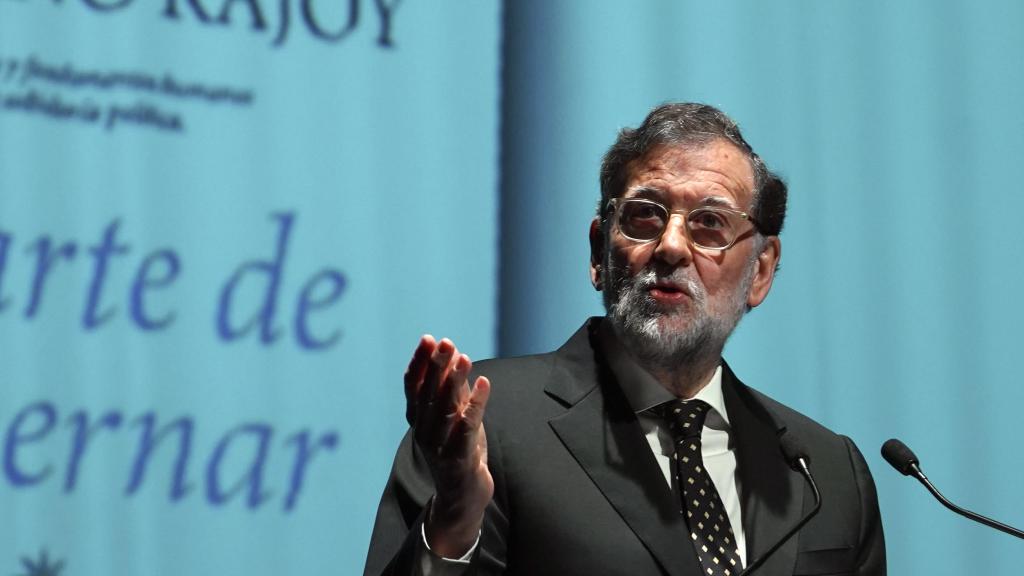 El expresidente del Gobierno Mariano Rajoy (2011-2018), en uno de los actos de presentación de su libro 'El arte de gobernar'.