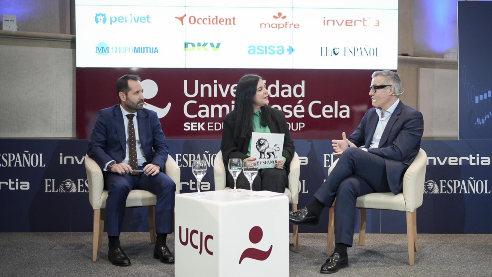 David de Miguel Rato, director general de Inverco; Laura Piedehierro, redactora de Bolsa de EL ESPAÑOL-Invertia y ●	Gregorio Gil de Rozas, director del Observatorio Actuarial de Previsión Social del Centro de Investigación Actuarial de España (CIAE)