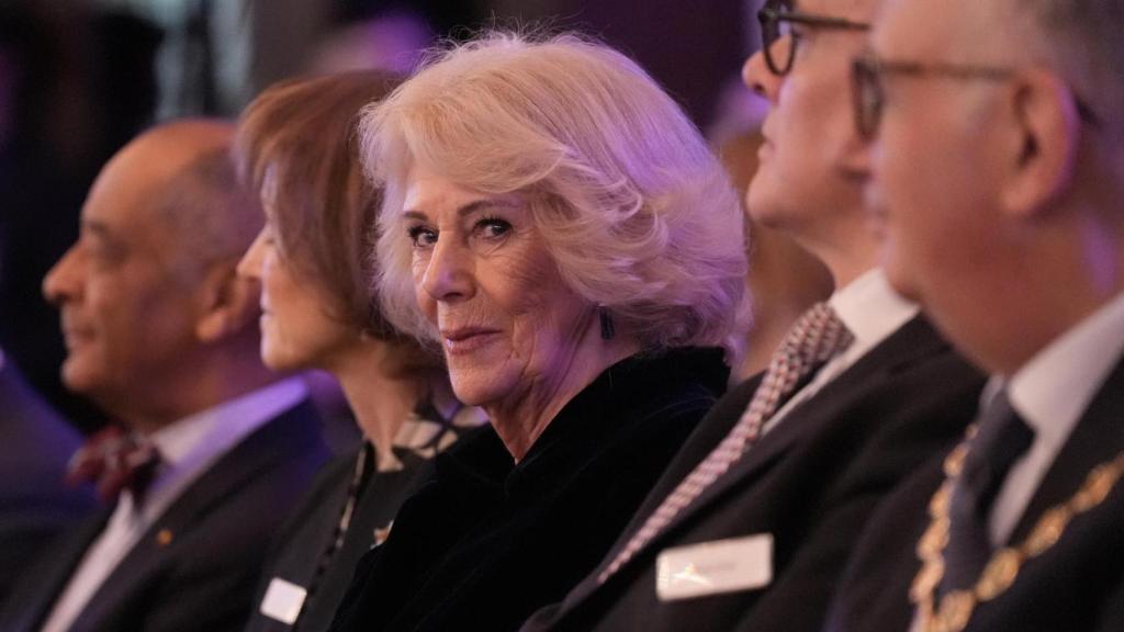 La reina Camila, en Londres en un acto este jueves, 19 de febrero.