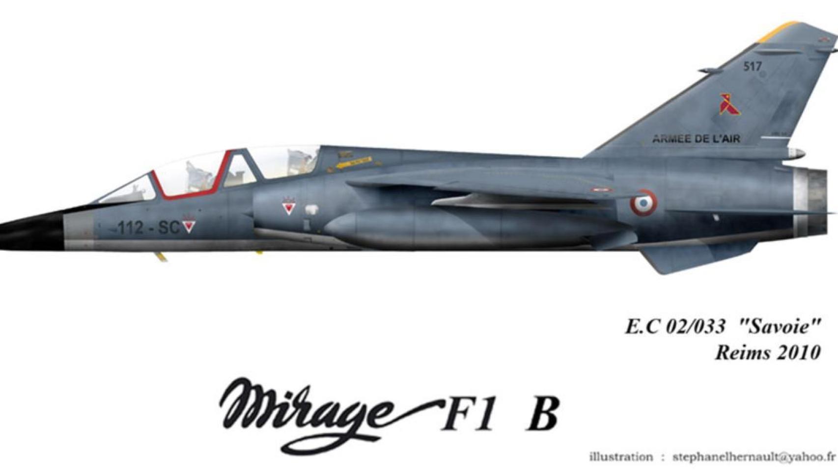 Ilustración de un Mirage F1B.