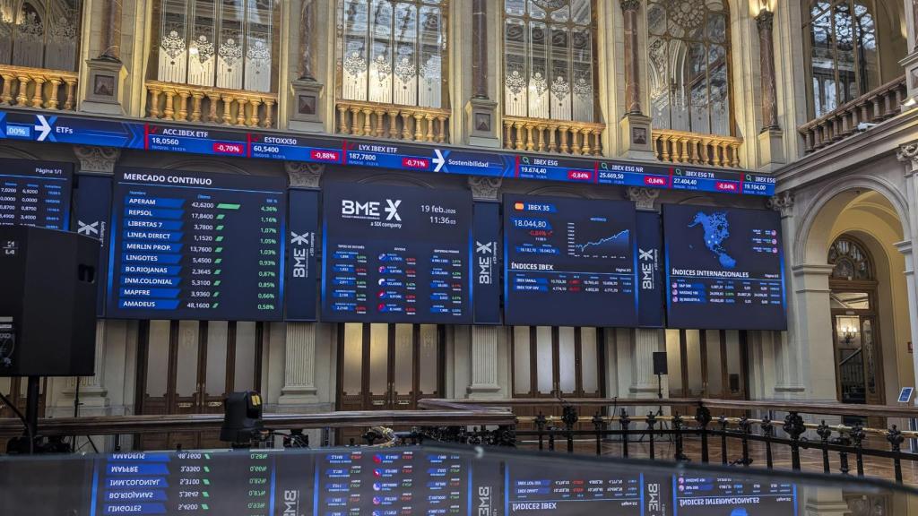 Interior del Palacio de la Bolsa de Madrid.