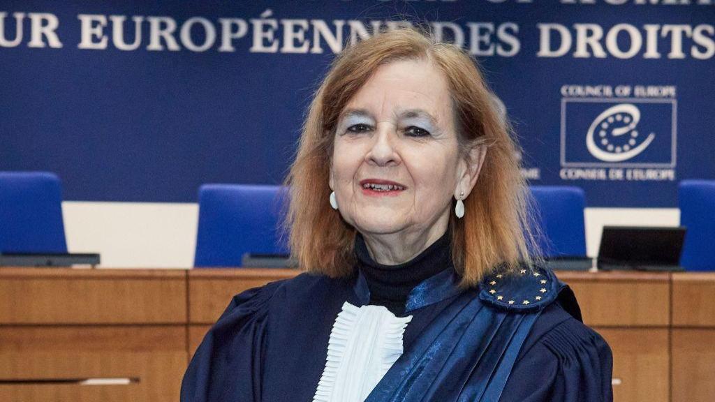 María Elósegui, en la Gran Sala del Tribunal Europeo de Derechos Humanos.