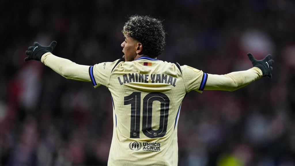 Lamine Yamal, en un partido con el Barça