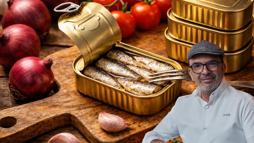 Jesús Sánchez, chef Michelin, en un montaje de El Español