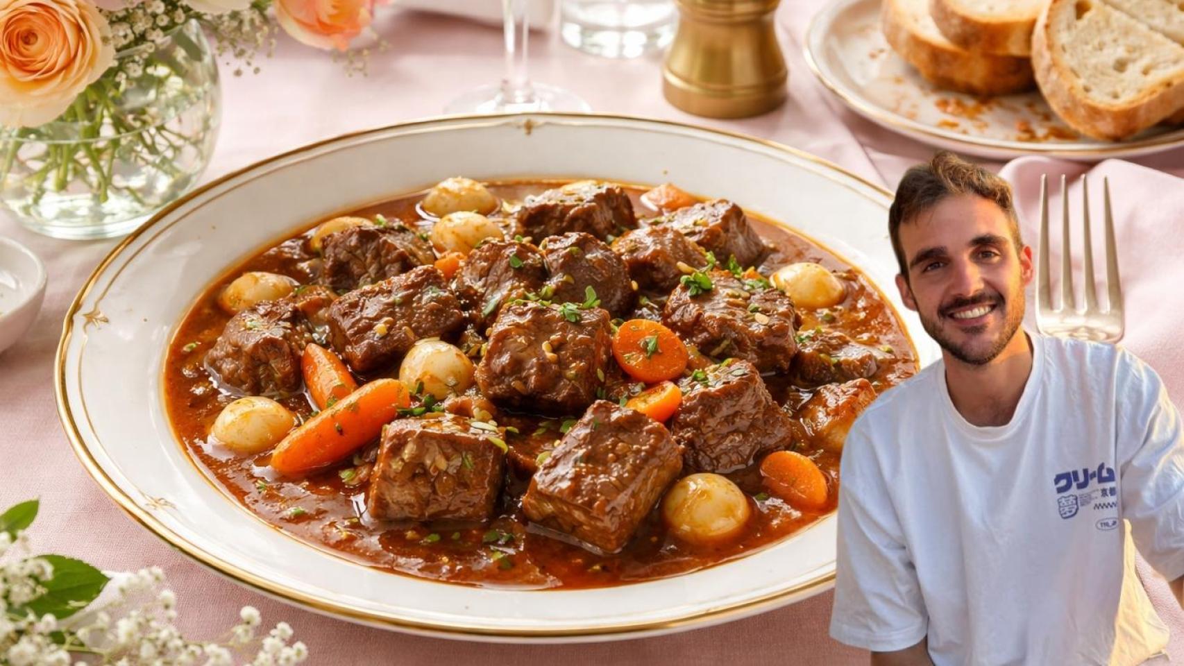 Guille Varela, cocinero, en un montaje de El Español