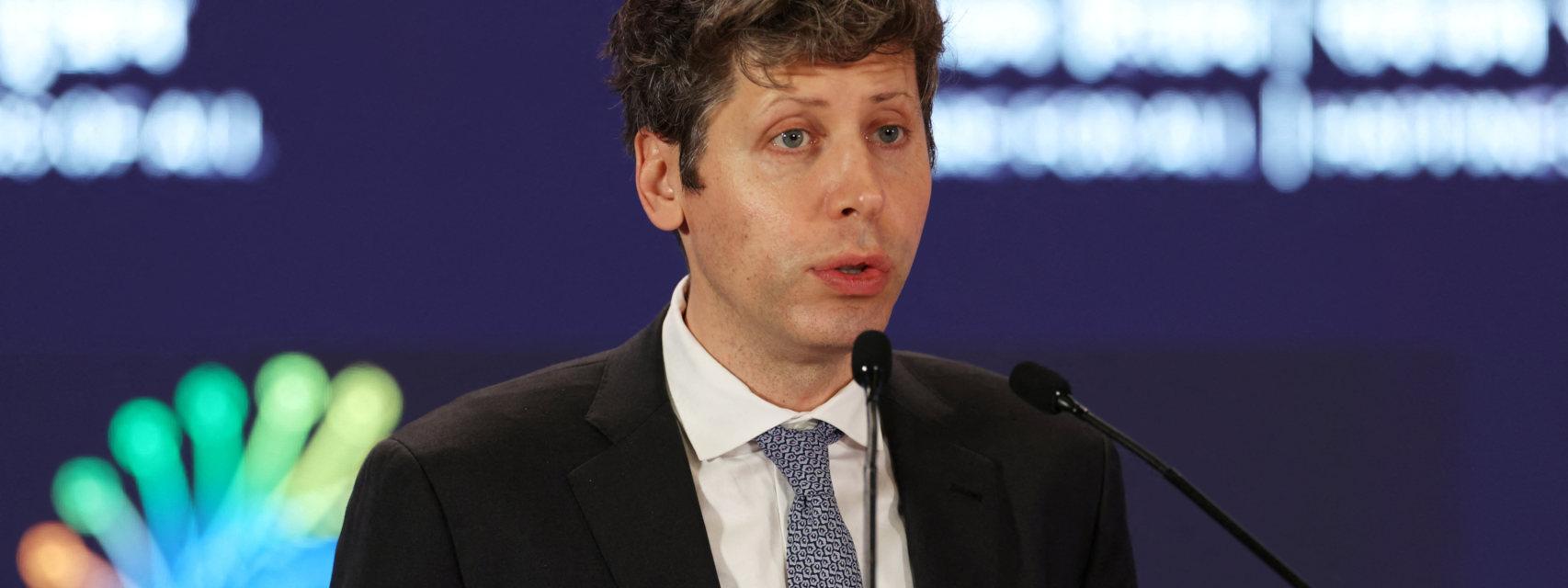 Sam Altman, CEO de OpenAI, durante la Cumbre de Impacto de la IA en India
