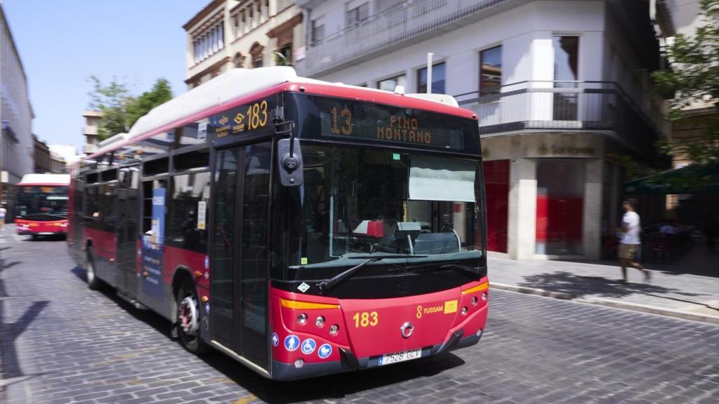 Un autobús de Tussam de la línea 13.