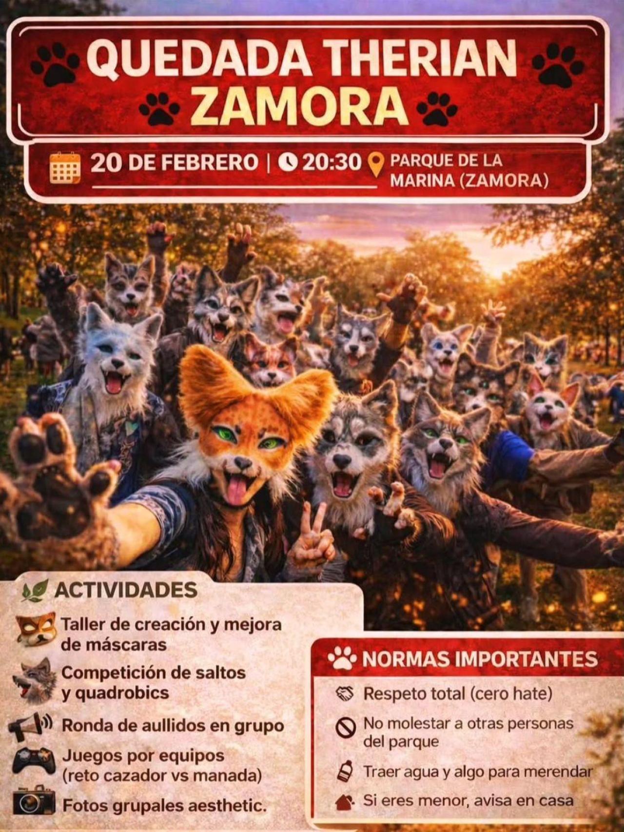 Cartel que anuncia la quedada en Zamora