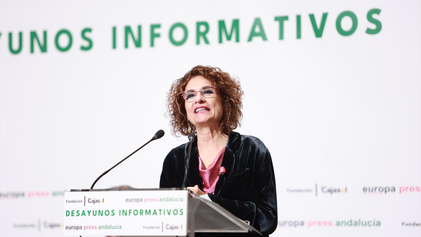 María Jesús Montero, durante el acto de este viernes en Sevilla.