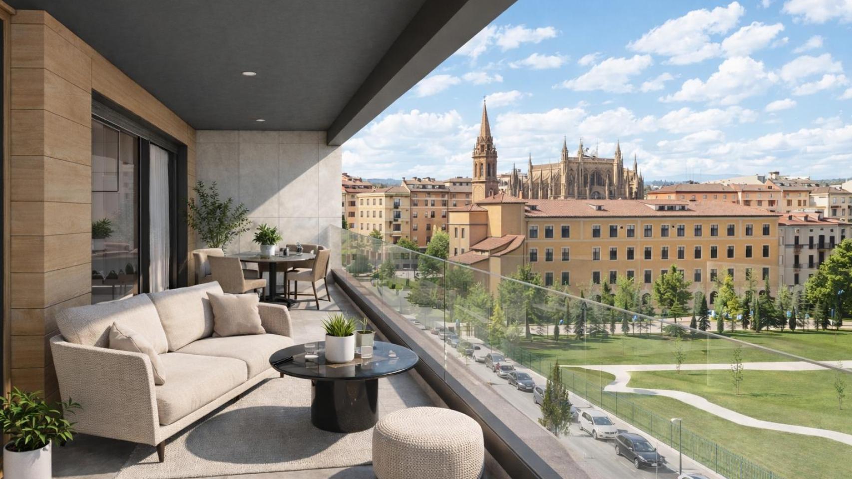 Una terraza de una vivienda.