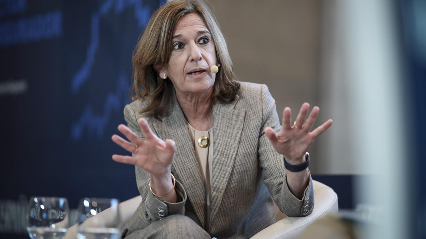 Mirenchu del Valle, presidenta de Unespa, durante su intervención en la apertura de la segunda jornada del I Observatorio del Sector Asegurador.