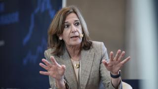 Mirenchu del Valle, presidenta de Unespa, durante su intervención en la apertura de la segunda jornada del I Observatorio del Sector Asegurador.