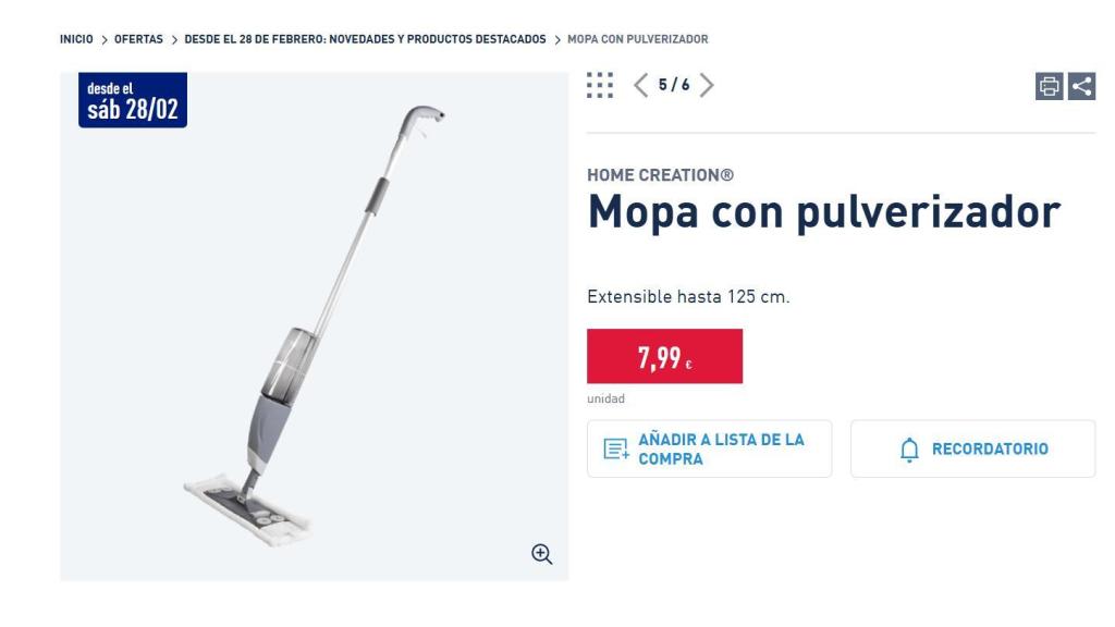 Mopa con pulverizador.